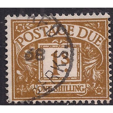 GB 1960 QE2 1/-d Ochre Postage Due Used SG D64 Wmk 179 ( D1436 )