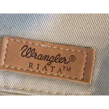 Wrangler Riata Khaki Pants Mens Size 34 x 30 Beige Straight Cotton 3 Pockets