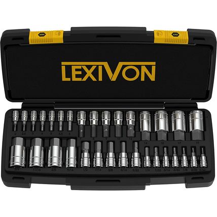 LEXIVON Master HEX Bit Socket Set, Premium S2 Alloy Steel | Complete 32-Piece, S