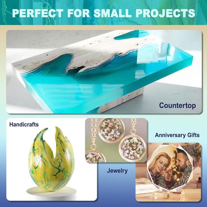 Epoxy Resin, 1 Gallon/128Oz Crystal Craft, Self-Leveling Bubbles Free Resin and