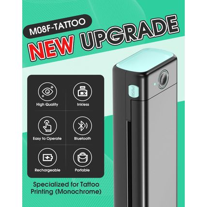 Phomemo M08F Wireless Tattoo Transfer Stencil Printer, Thermal Tattoo Machine wi