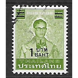 THAILAND 1988 1b on 1b.25 KING BHUMIBOL GREEN SG 1557 FINE USED