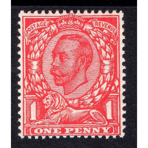Sg349 1d bright scarlet wmk RC multiple mint never hinged (B141)