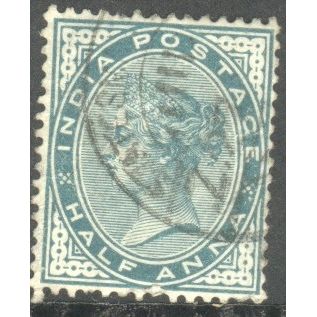 India stamps 1882 - SG 84 - QV ½a green used 8