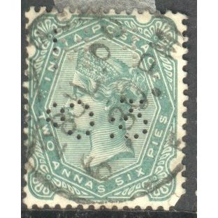 India stamps 1892 - SG 93 - QV 2a.6p green perrin - used 2