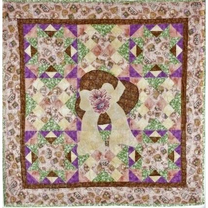 Quilted Homecrafted Wall Hanging Grandmother's Flowerpots 080821WH