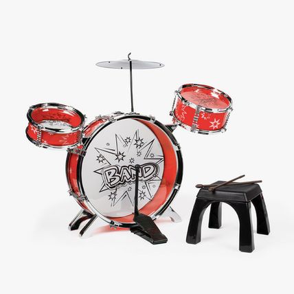 Big Band Toy Drum Set (Bass/Small &Large Tom Tom/Cymbal/Pedal/Stool/Drumsticks)