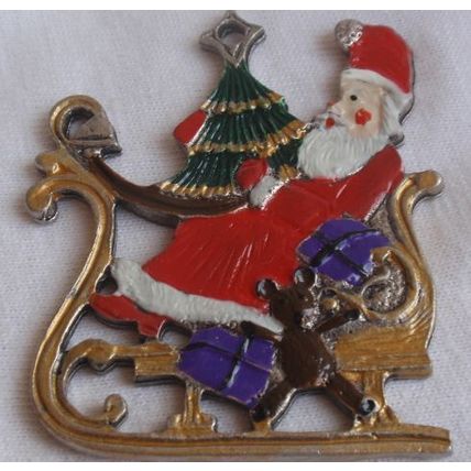 Santa Claus on a slide miniature