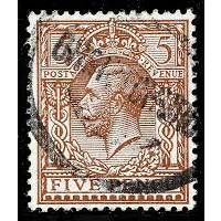 GB 1913 George V 5d brown SG381 used