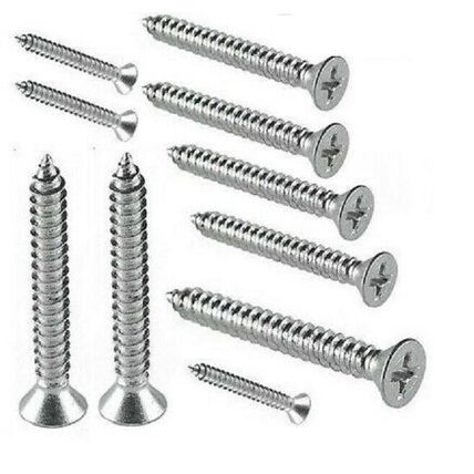 STAINLESS STEEL WOODSCREWS SELF TAPPER COUNTERSUNK A4 MARINE GRADE CHIPBOARD BW