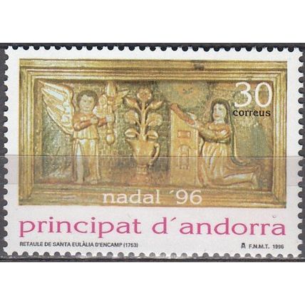 Andorra Español 1996 Michel 250 Neuf ** Cote (2008) 1.00 € Noël Retable