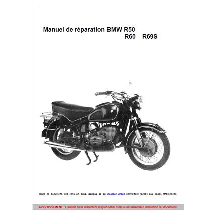 BMW R50 R60 R69S MANUAL DE REPARATION MOTO 64 PAGES EN FRANCAIS