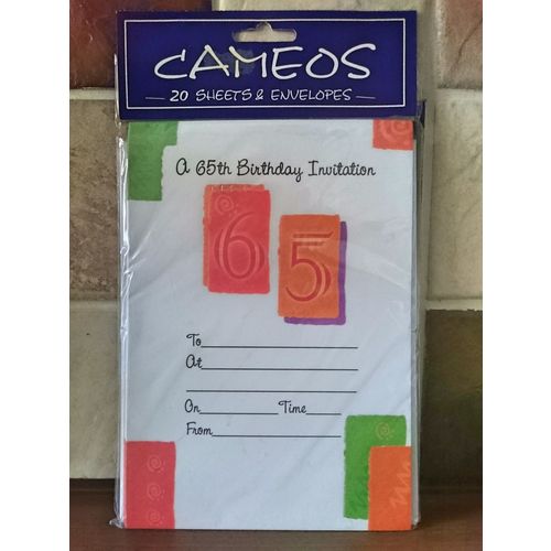 65th Birthday Party Invitations - 20 pack