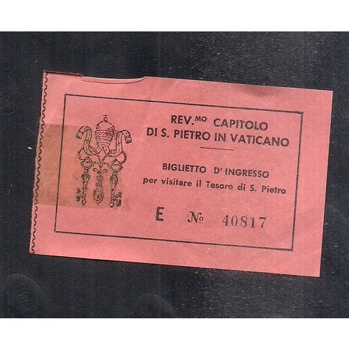a vintage Vatican, Italy used ticket =