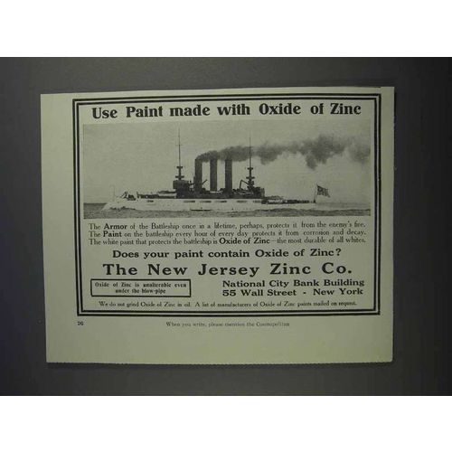 1912 New Jersey Zinc Co. Ad - Paint With Oxide of Zinc