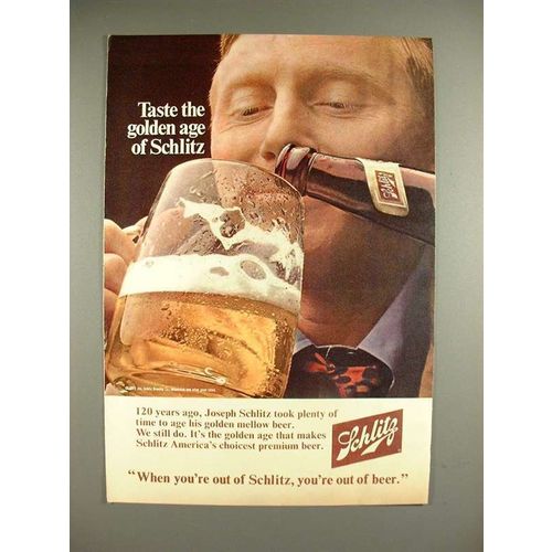 1969 Schlitz Beer Ad- Taste the Golden Age!