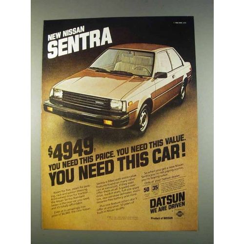 1982 Datsun Nissan Sentra Standard Sedan Ad