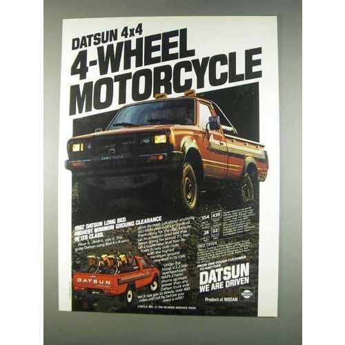 1982 Datsun Long Bed Pickup Ad - 4-Wheel Motorcycle