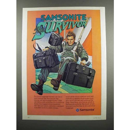 1983 Samsonite Kicks Luggage Ad - George I. Parrish Jr.