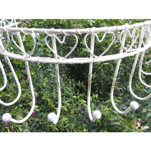 Kräuterkrone z. Hängen 24 Haken ø32cm,creme Metallkranz,