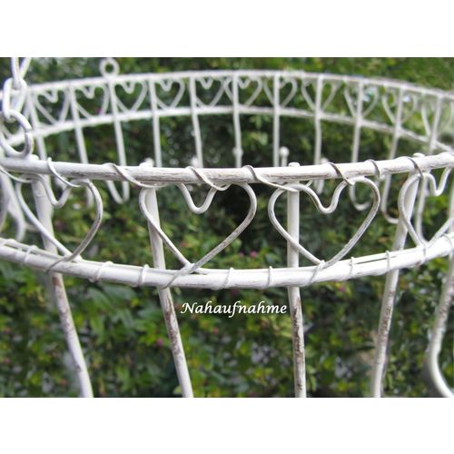 Kräuterkrone z. Hängen 24 Haken ø32cm,creme Metallkranz,