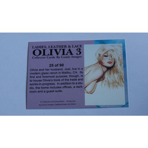 Olivia 3 Ladies, Leather & Lace Base trading card # 25 (A) 1994, Comic Images