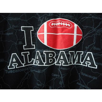 T Shirt Love Alabama Football Men's Large
