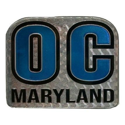 Ocean City Maryland Blue Foil Design Fridge Magnet