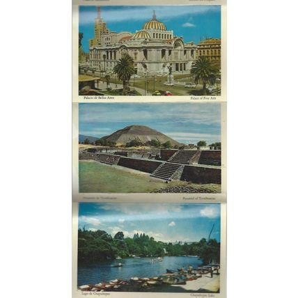 Vintage Mexico DF City of Palaces Picture Postcard Folder