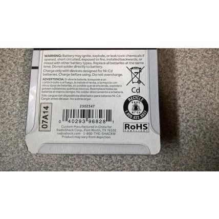 RadioShack 3.6V/350mAh Ni-Cd Cordless Phone Battery 2302347 for Panasonic kx-t