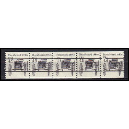 2124a 4.9c Buckboard Fine MNH Dry Gum PNC 2/5 Gap 1R X0348