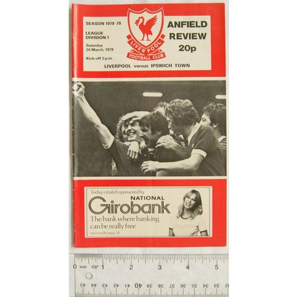1978 programme Liverpool v. Ipswich Town