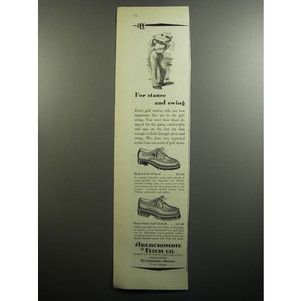1951 Abercrombie & Fitch Ad - Spiked Golf Oxford and Hand Made Golf Oxford Shoes