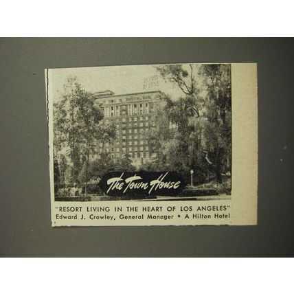 1952 The Town House Ad - Resort Living in the Heart of Los Angeles
