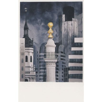 St Magnus The Martyr Monument London Painting Postcard
