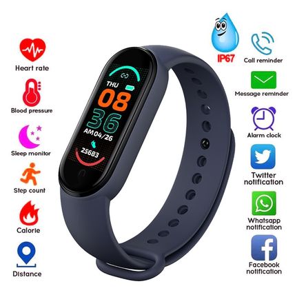 M6 Smart Watch Men Women Fitness Bracelet Tracker Heart Rate Monitor Waterproof
