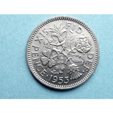 1953 Sixpence 6d 001
