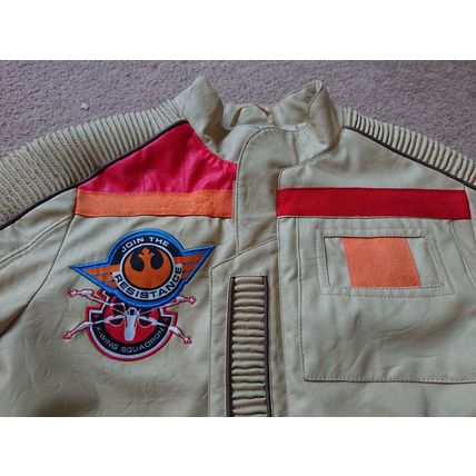 STAR WARS Poe Dameron child coat Resistance Rebel Leather type Jacket Disney DVD