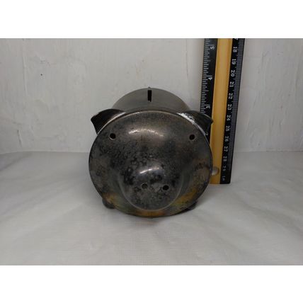 Tin/Metal Piggy Bank Curly Tail - Oneida Silversmiths 5 1/2" x 4" - Adorable!