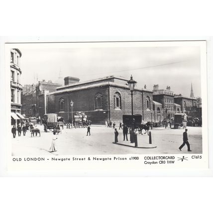 Newgate Street & Prison Pamlin Prints Reproduction Postcard London C1615