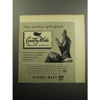 1957 Daniel Hays Country Wide Gloves Advertisement - The perfect gift glove