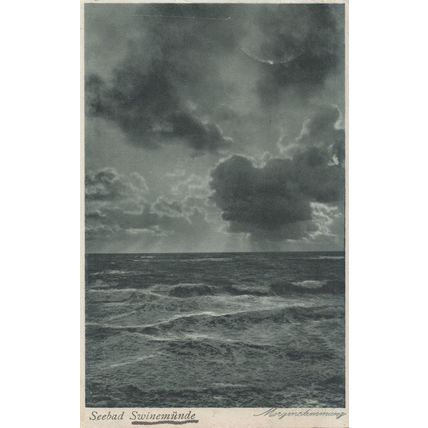 Seebad Swinemunde Poland Antique Sea Storm Clouds Postcard