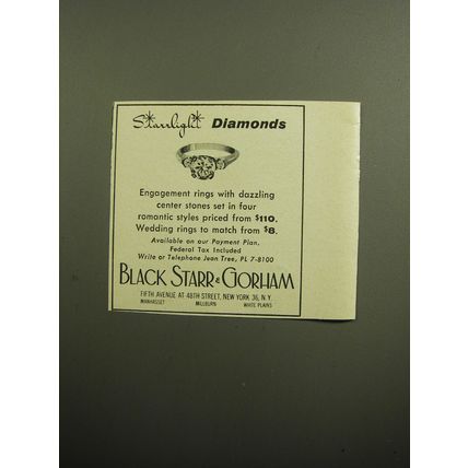 1959 Black Starr & Gorham Starrlight Diamonds Advertisement