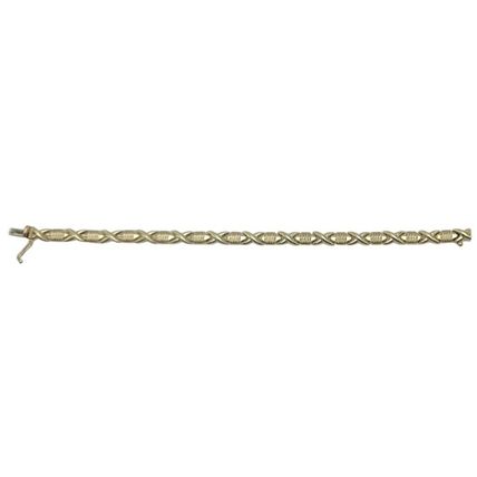 Ladies Fancy XOXOX Link 7" Ladies Bracelet Solid Real 14K Yellow Gold 8.8 Gr