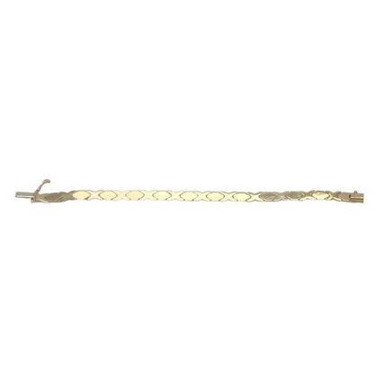 Ladies Fancy XOXOX Link 7" Ladies Bracelet Solid Real 14K Yellow Gold 8.8 Gr