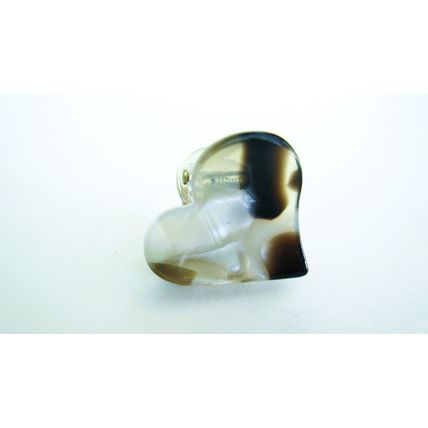 Small mini clear brown black white gray marbled hair claw clip