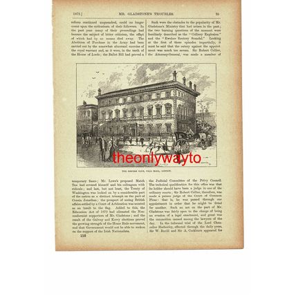 Reform Club, Pall Mall, London, Book Illustration (Print), c1895