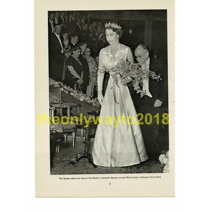 Queen Elizabeth at Empire Leicester Square, Book Illustration (Print), 1953
