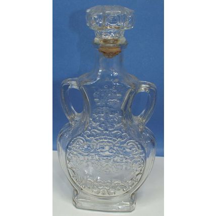 Rare VINTAGE Owens-Illinois Clear Glass Company Whiskry Decanter Bottle W/ Lid