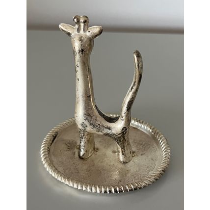VINTAGE SILVER PLATED GIRAFFE RING TREE